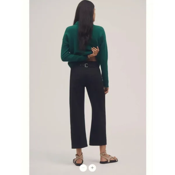 Anthropologie The Arin Mid-Rise Button-Front Barrel Pants Pilcro: Linen Edition - Image 4