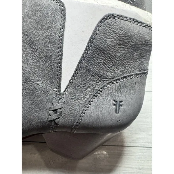FRYE Reina Cut Out Short Gray Leather Slip On Womens Bootie Boots Size 10M 78394 - Image 4
