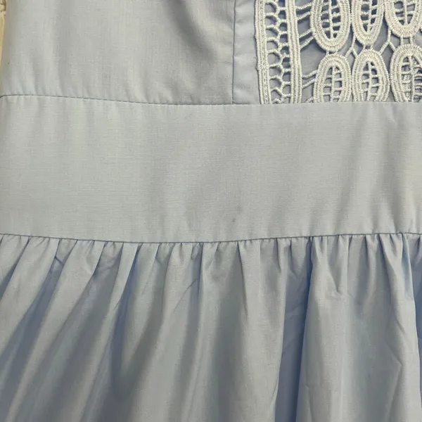 Chicwish V-Neck Lace Panelled Sleeveless Maxi Dress Baby Blue Cottagecore Feminine - Image 6