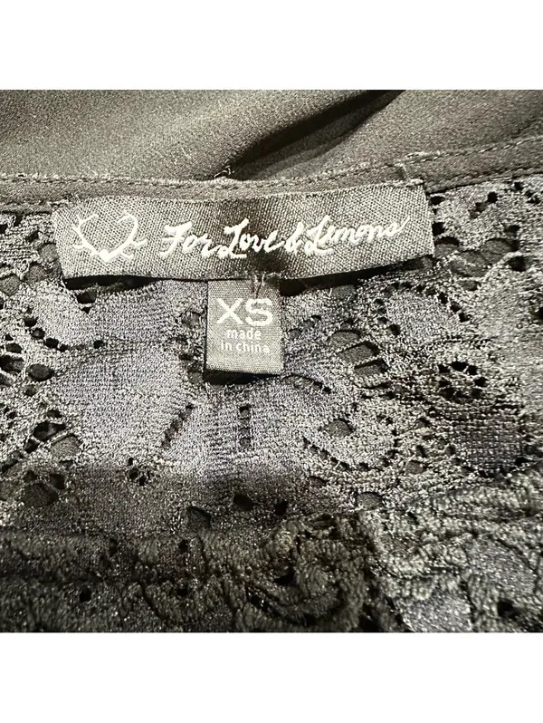 For Love & Lemons Black Lace & Sheer Long Sleeve Blouse – Size XS - Image 10