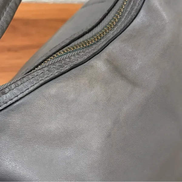 COACH 18287 Kristin Spectator Gray Leather w/ Croc Embossed Trims Handbag - Image 16