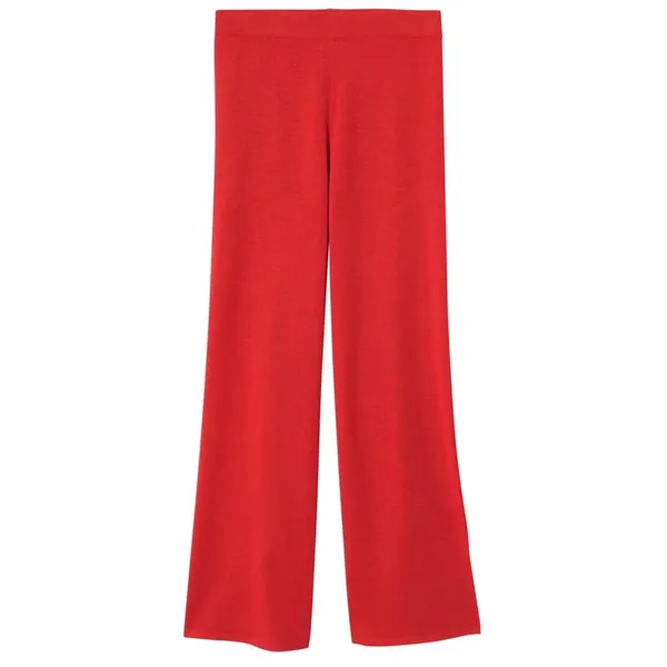Mango Berries Red Wide Leg Knit Trousers High Rise Side Slit Pants XL‎ NEW - Image 4