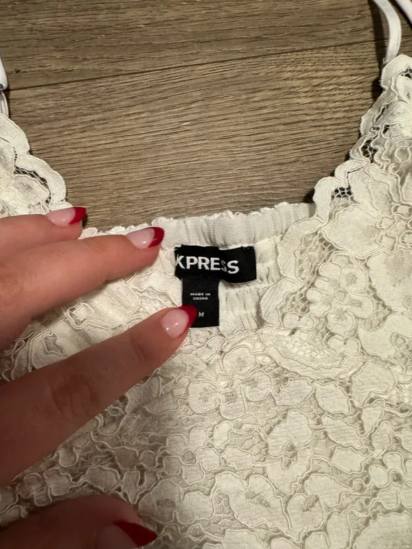 Lace Express Top Crop White Medium - Image 2