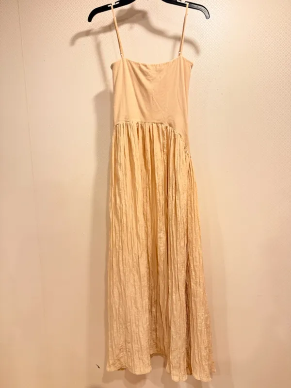Anthropologie Find Me Now Gold Asymmetric Drop Waist Maxi Elegant Dress Modern Evening Size XS - Image 7