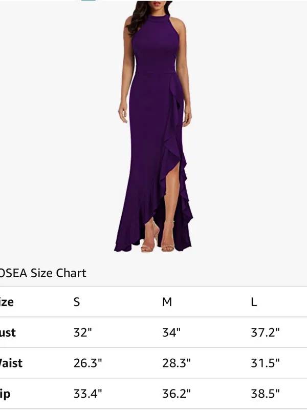 WOOSEA Women's High Neck Split Bodycon Mermaid Evening Cocktail Long Dress - Image 3