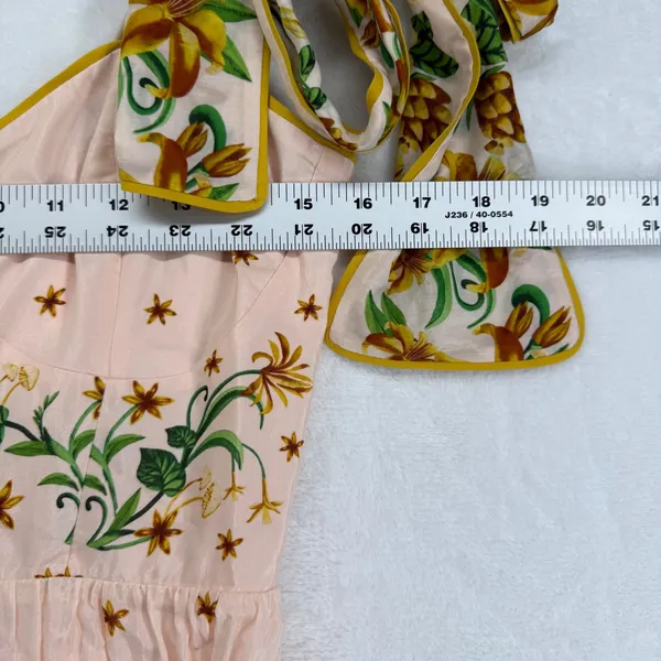 Farm Rio Botanical Beauty Pink Laces Cup‎ Midi Dress Floral Size M 334844 - Image 6