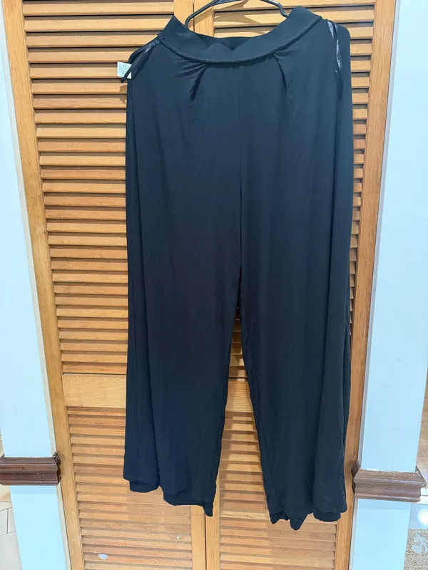JLUXLABEL Black Double-Lined Pleated Wide Leg Palazzo Pants High Waist - Size S - Image 12