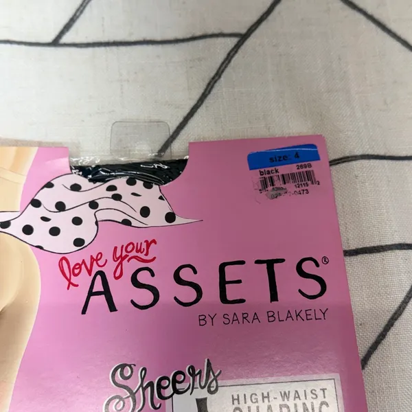 Assets by Sara Blakely Shaping Pantyhose Size 4 Black High-Waist Sheers 269B - Image 2