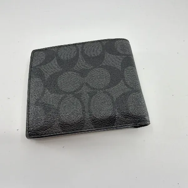 Coach Signature C Bifold Wallet Charcoal Pink Coated Canvas - Image 3
