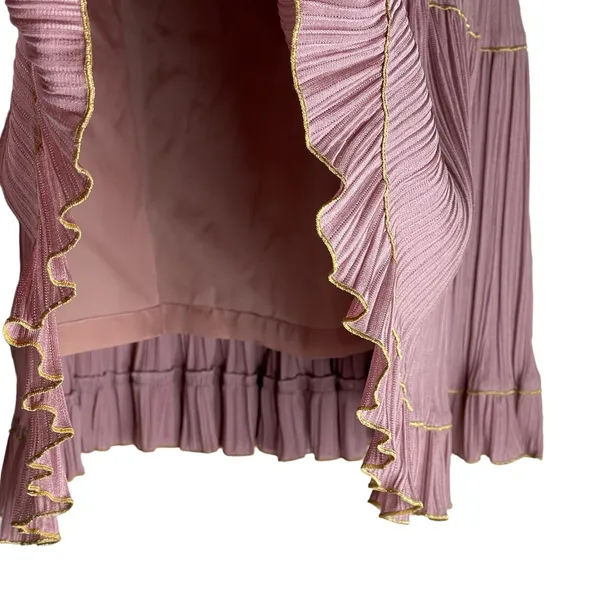 Kingvin Vintage 7 Polyester Accordion Dress Formal High Neck Shift‎ S - Image 5
