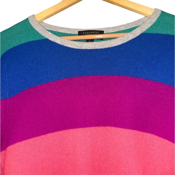 Charter‎ Club Cashmere Rainbow Sweater Women's Large Lightweight Soft Beach Cozy - Image 3