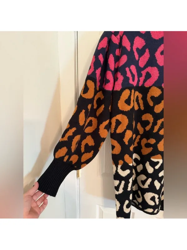 FARM Rio Mixed Leopard Sweater Dress - Image 13