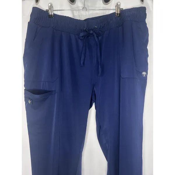 HH Works Healing Hands Women's Jogger Cargo Pants Scrubs Size 1X Petite Navy - Image 2