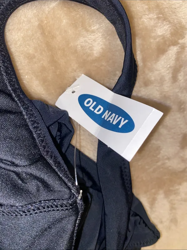 NWT Old Navy Black One-Piece Swimsuit with Ruched Sides - Image 2