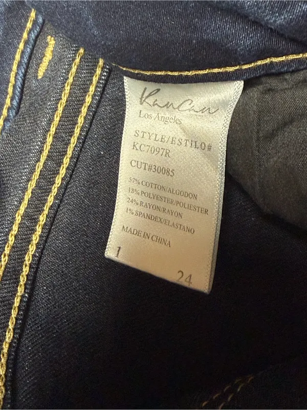Kancan women’s size 24 high wasted, dark wash, skinny jeans - Image 5