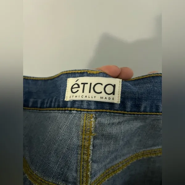 ETICA Stanton Relaxed Wide Leg Denim Jeans in Fistral Size 29 x 29 NWT - Image 7