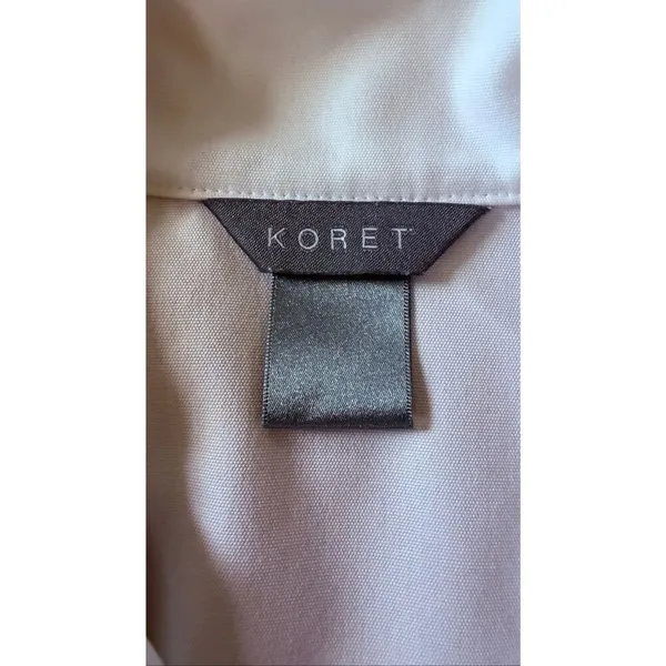 Koret White Minimalist Zip Jacket Lightweight Casual Size M - Image 3