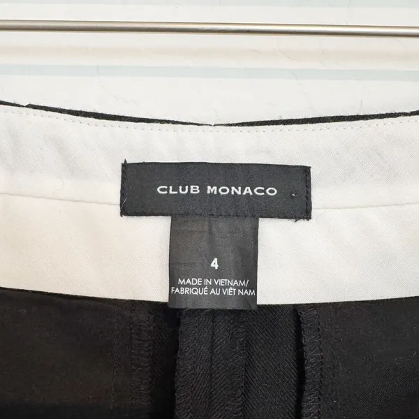 Club‎ Monaco Ryanne Pants Size 4 Black Wool Tuxedo Stripe Trouser Dark Academia - Image 7