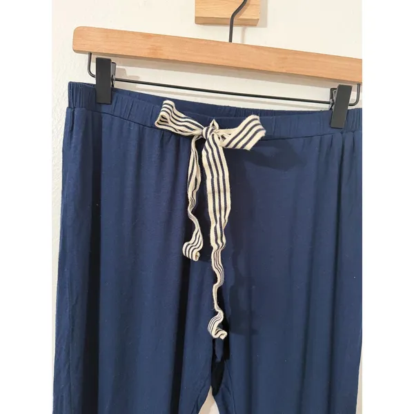 Lake Pajamas Navy Blue Lounge Pants Size XS Cozy Drawstring Bed Night - Image 5