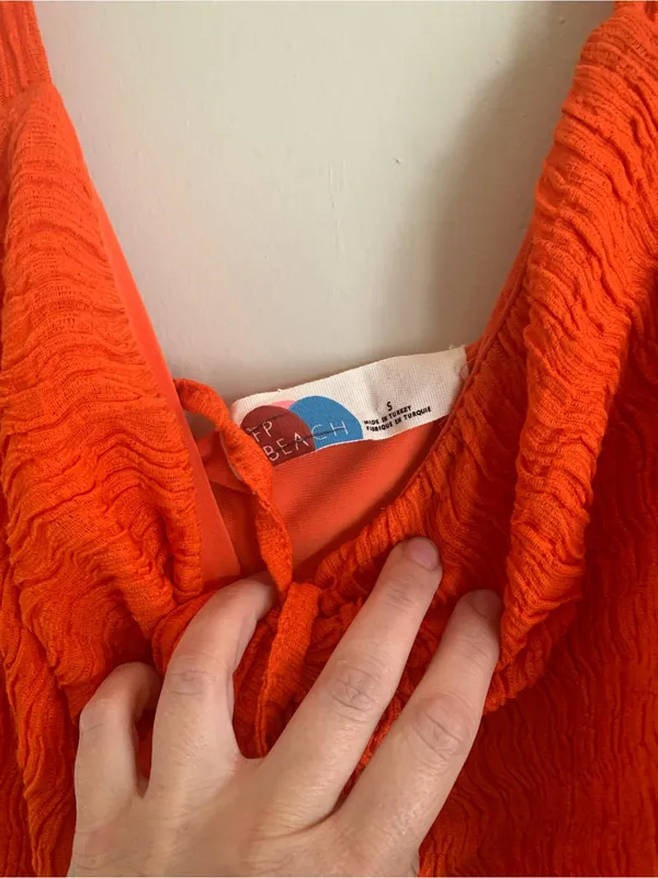 Free People Beach Maxi Orange Dress Summer Women Size Small Slit Outfit Casual - Image 3