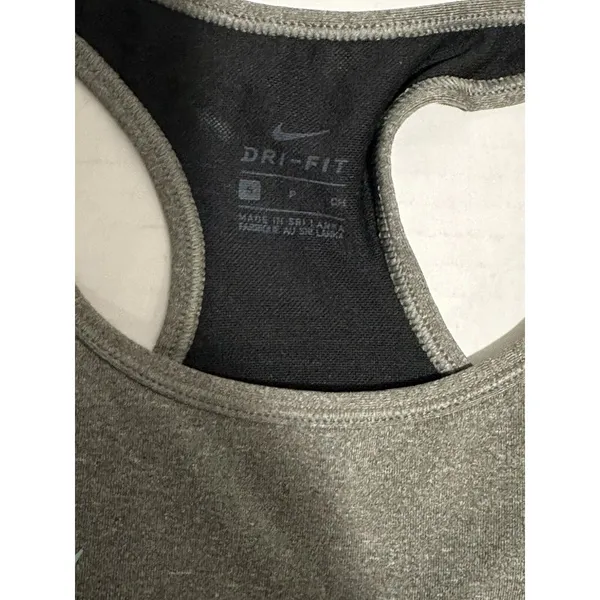 Nike Dri Fit Racerback Sports Bra Women's size Small‎ Gray /Blue - Image 4
