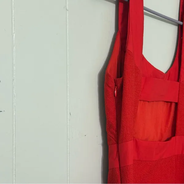 Maeve Anthropologie Red Scoop Neck Mini Dress Sleeveless Sz 2 Romantic, Feminine - Image 8