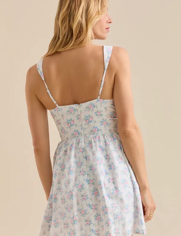 White And Pink Isa Floral Mini Dress Size Small - Image 6
