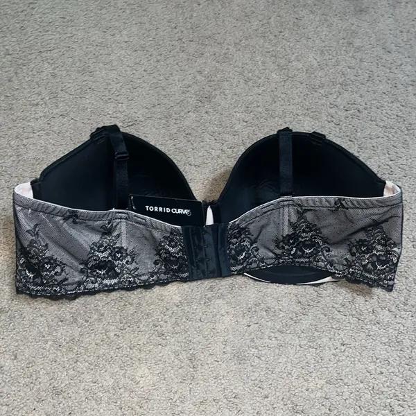 Torrid Curve Lace Adjustable Strapless‎ Bra Lightly Lined 50DDD / 50F - Image 6