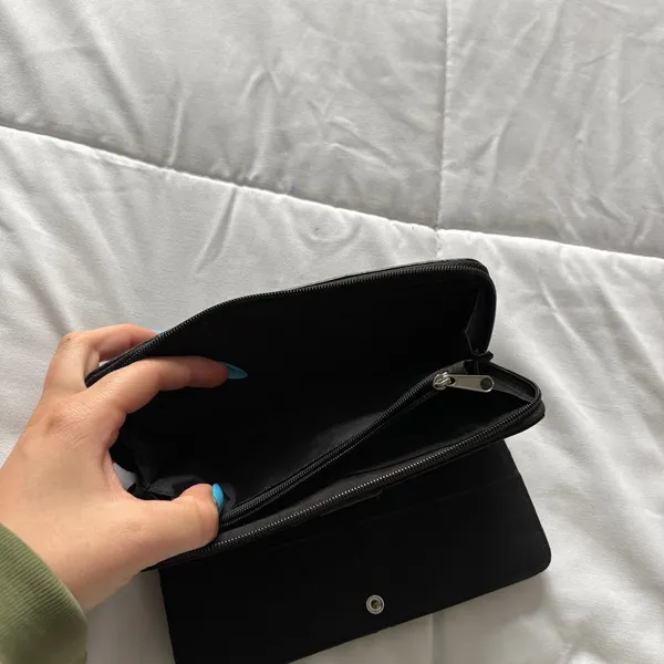 Vintage Etienne Aigner Black Zip Around Continental Wallet Stitched Leather - Image 10