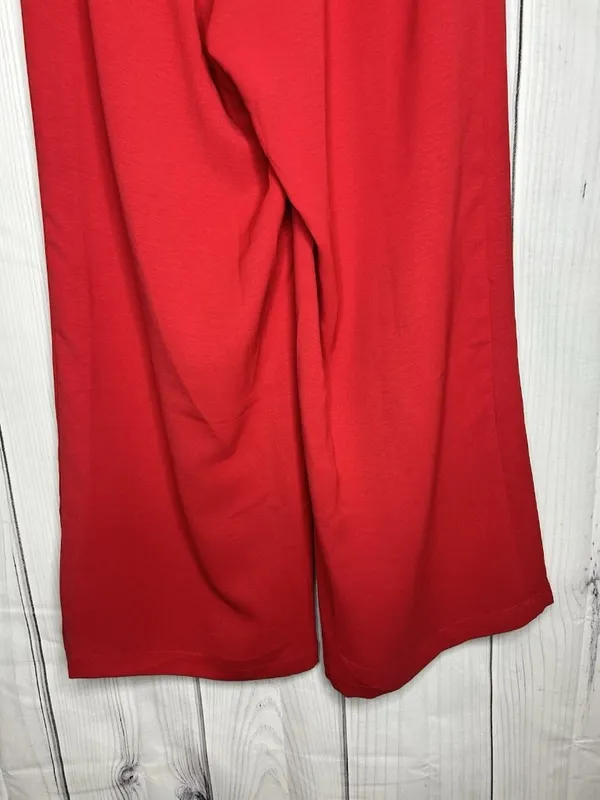 Jodifl Red Pants Sz Large (32x27) Wide Leg Elastic Waist Pockets - Image 6