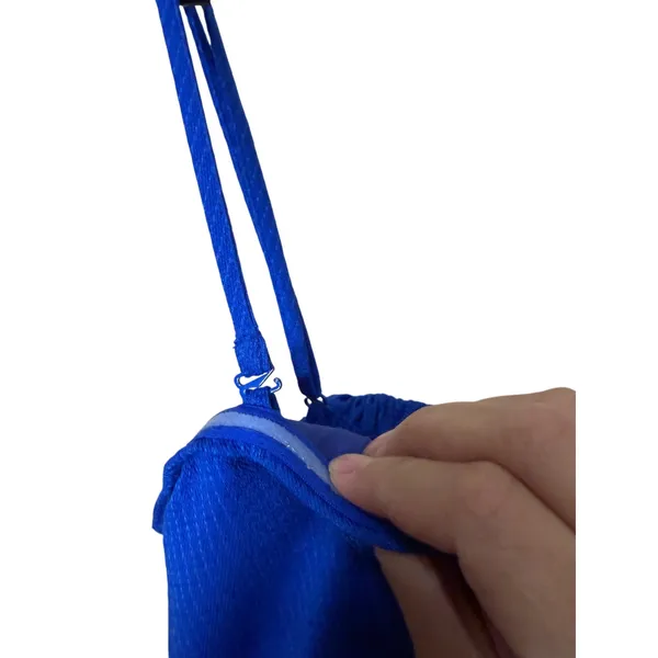 AQUA‎ Cobalt Blue Ribbed Wide Leg Jumpsuit Spaghetti Straps Belted Size L - Image 7