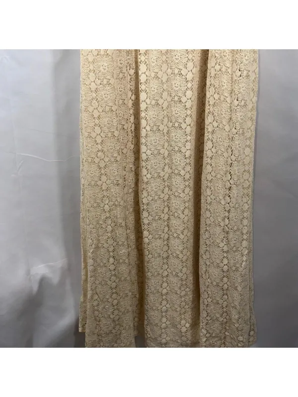 Flying Tomato Cream Crochet Lace Maxi Dress Size Medium - Image 3