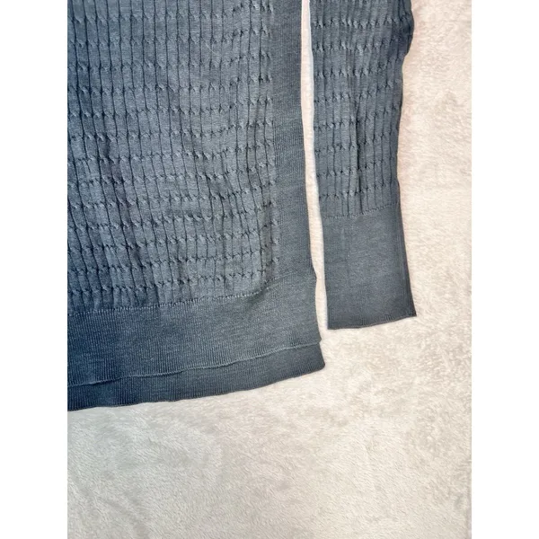 Pact Gray Cable Knit Sweater Women’s M Organic Cotton Pullover Boxy Tunic - Image 4