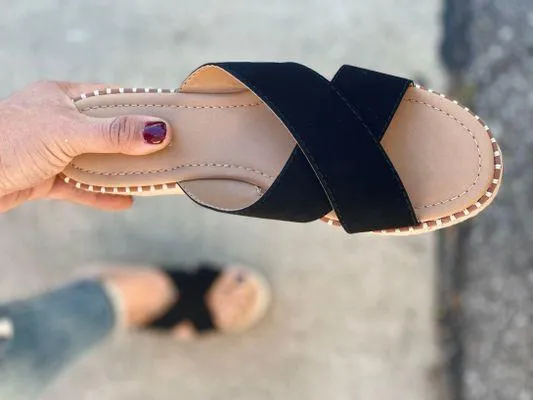 Soda Black Espadrille Wedge Sandal - Image 2
