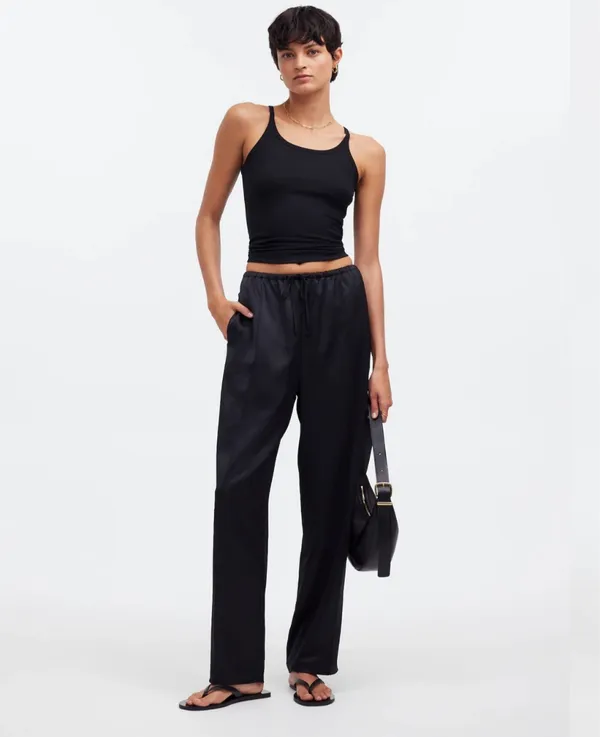 Black Satin Pants - Image 2