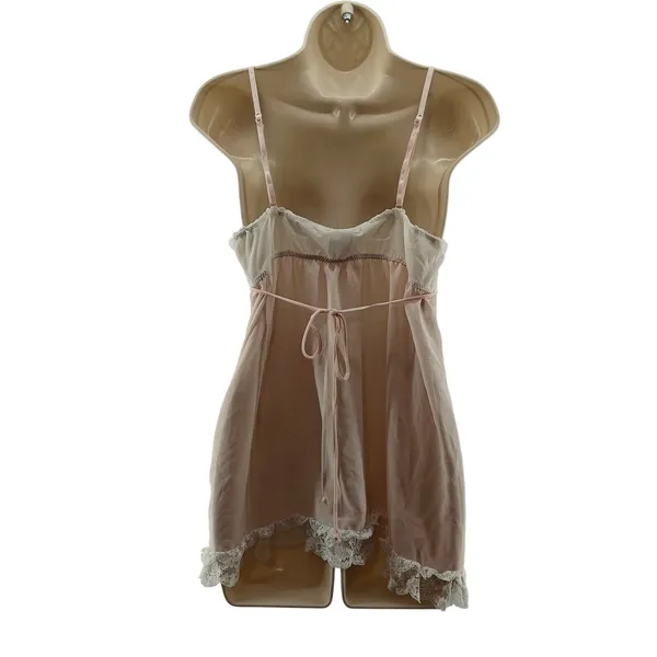 In Bloom Pale Pink Cream Lace Nightie Semi Sheer Womens Lage - Image 6