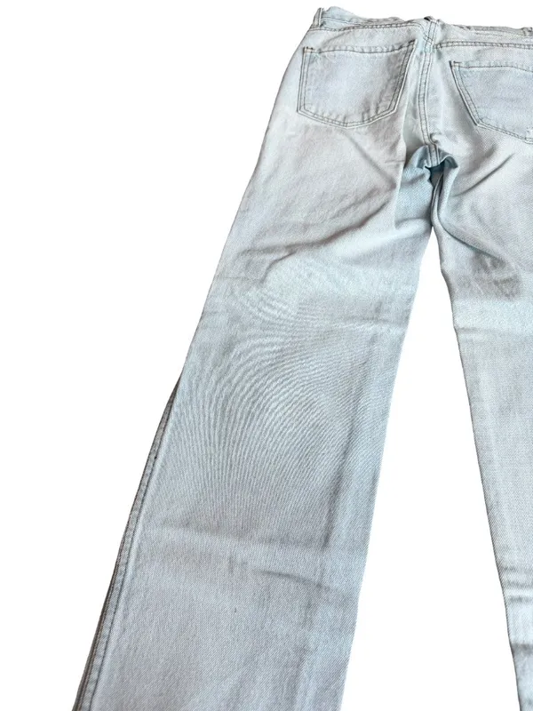 Revice High Waisted Straight Leg Jeans Distressed Denim Light Wash Size 26 Women - Image 9