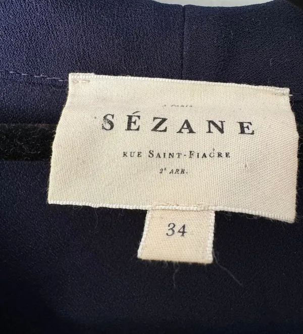 Sézane Heaven Long Sleeve Navy Jumpsuit, Size 34/US 2 - Image 13