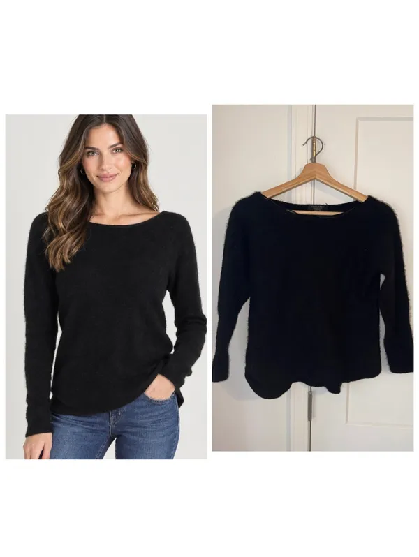 Cashmere Charter Club Luxury $199 100% Cashmere Woman’s S black cashmere sweater - Image 2