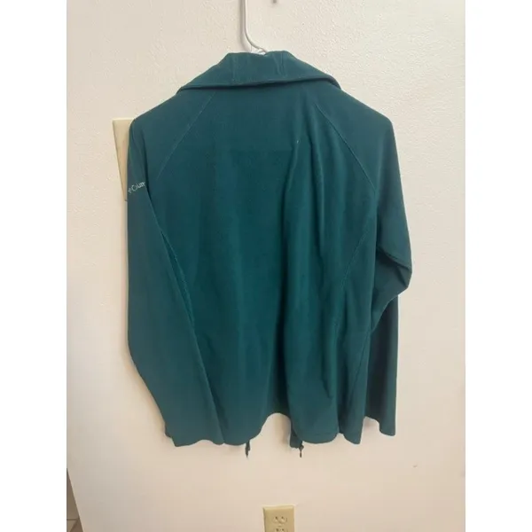 Columbia Womens Teal Green Full Zip Fleece Jacket Mock Neck Size Medium - Image 2
