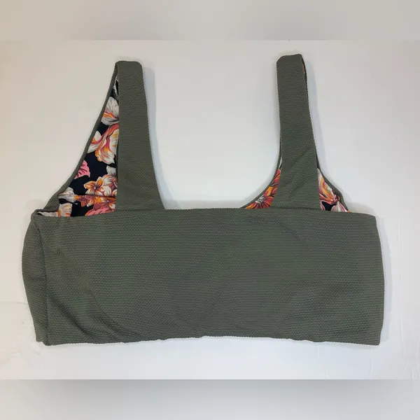 Maaji Pine Green‎ Passion 2 Way Wear Classic Floral Bralette Bikini Top Size M - Image 8