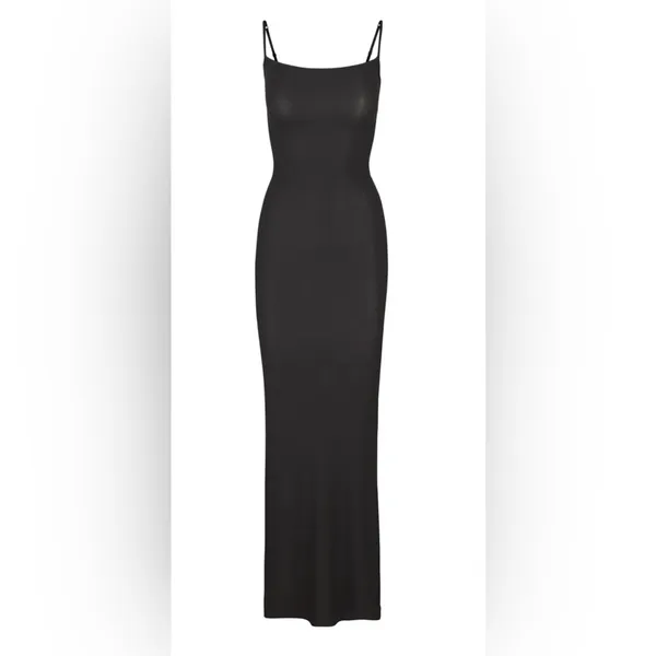 NWT Skims Soft Lounge Long Slip Dress Onyx Black Color Size L - Image 3