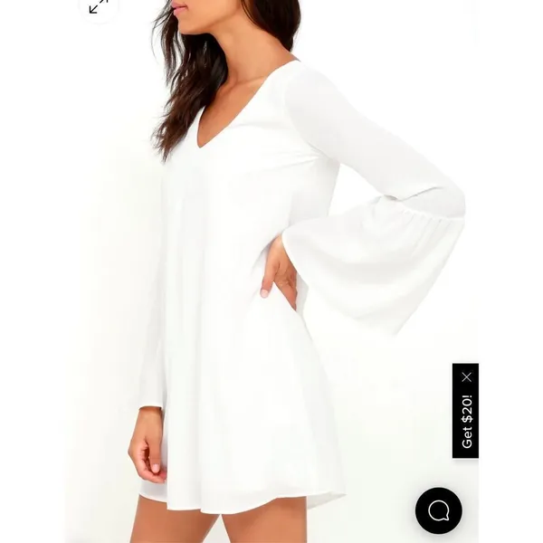 🔥🔥 5/$25 sale 🔥🔥 Lulu’s Far Wanderings Ivory Long Sleeve Shift Dress size small - Image 3