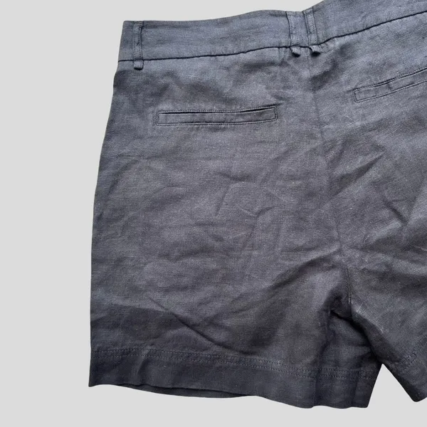 Free People Chelsea Pleated Linen Shorts Black Size 10 100% Linen High Rise - Image 8