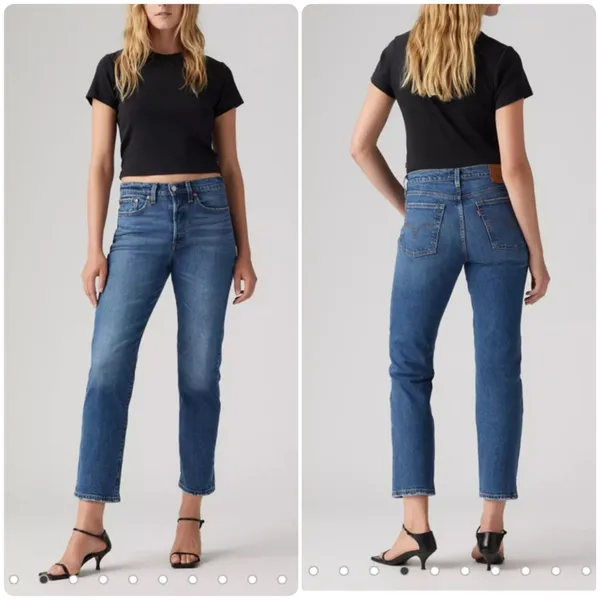 Levi’s‎ Wedgie Straight Fit Denim High Rise Button Fly Jeans Medium Wash - Image 2