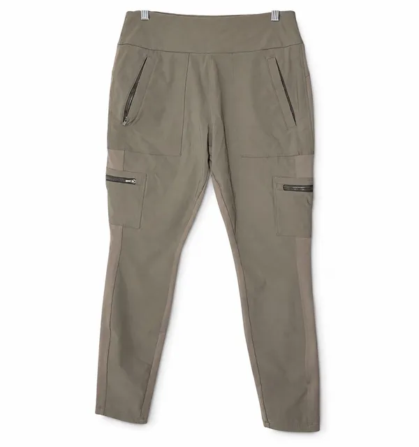 Athleta Headlands Hybrid Cargo Tight Pants Peat Taupe Size 10 - Image 2