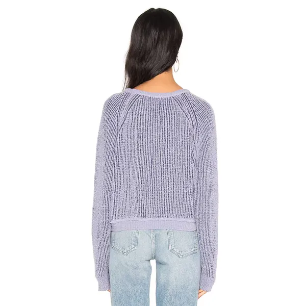 Free People High Low V Sweater Lilac Women's Medium - Image 2