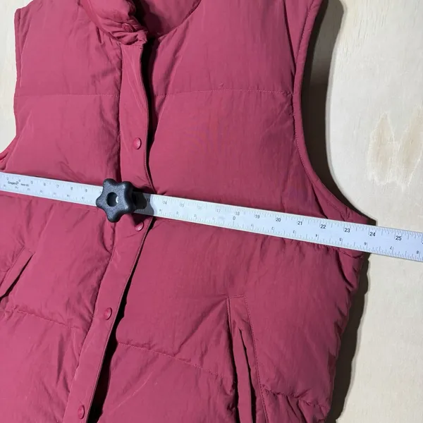 Eddie Bauer‎ Goose Down Puffer Vest Womens Large Red Snap Zip Outdoor Winter - Image 4
