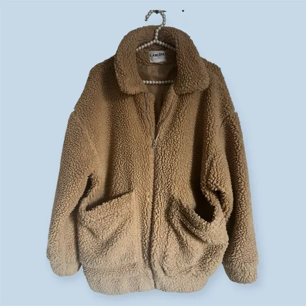 I.AM.GIA Pixie Teddy Coat in Caramel Tan XS - Image 3