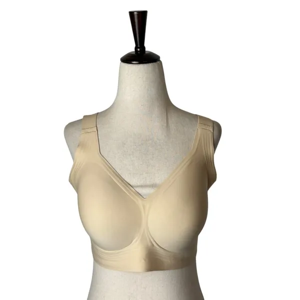 LetsJoli Jelly Bra Women Large Beige NWT Wireless Push Up Full Coverage Support - Image 2